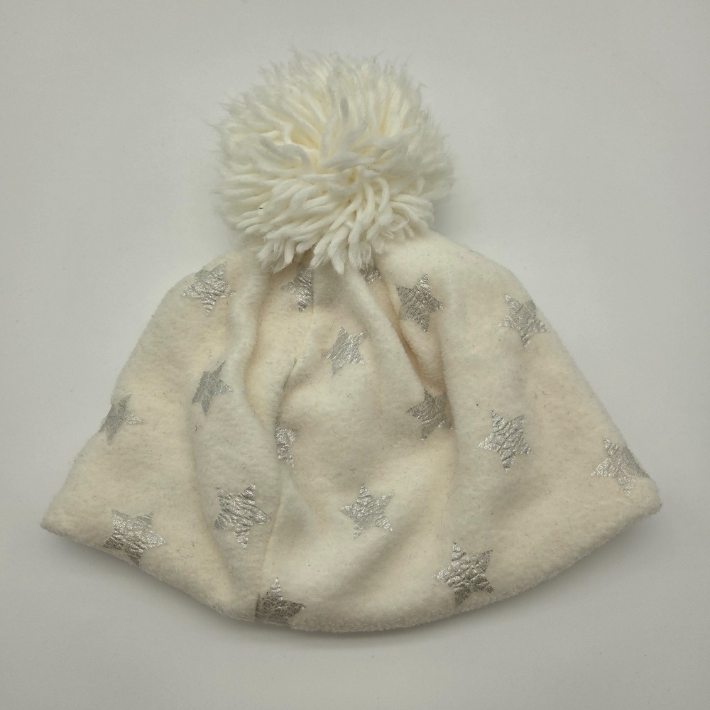 Baby‎ Gap White with Silver Stars Winter Hat, Child S/M